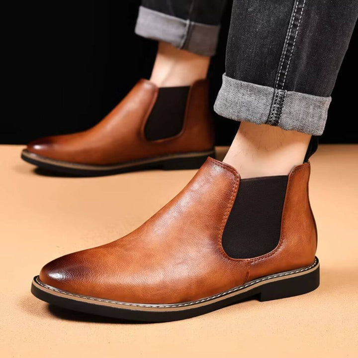 bota masculino de couro