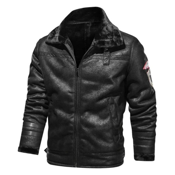 Jaqueta de Couro Legítimo Masculina Camargo Black
