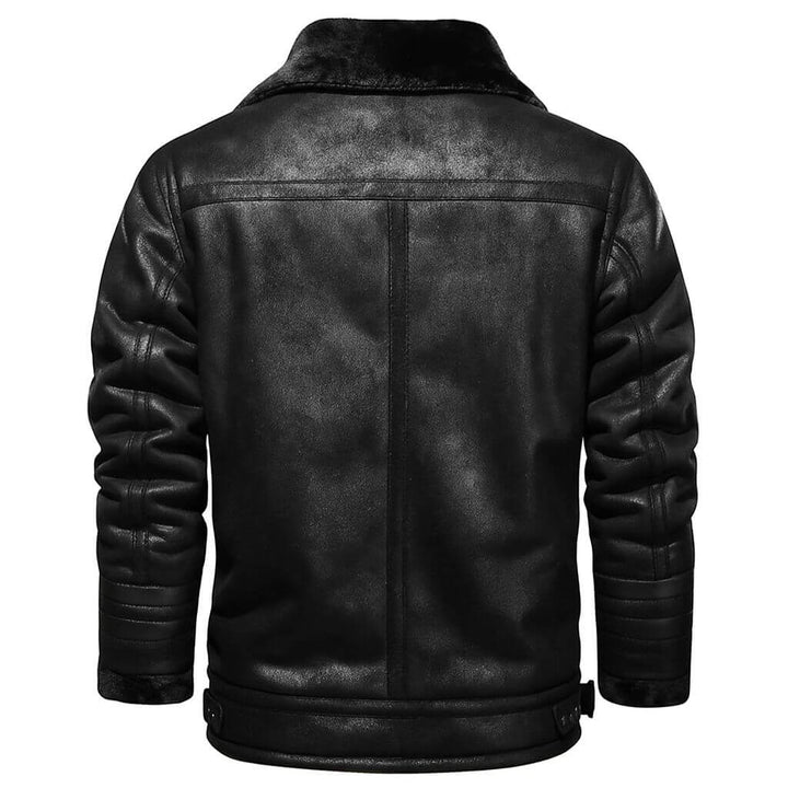 Jaqueta de Couro Legítimo Masculina Camargo Black costa