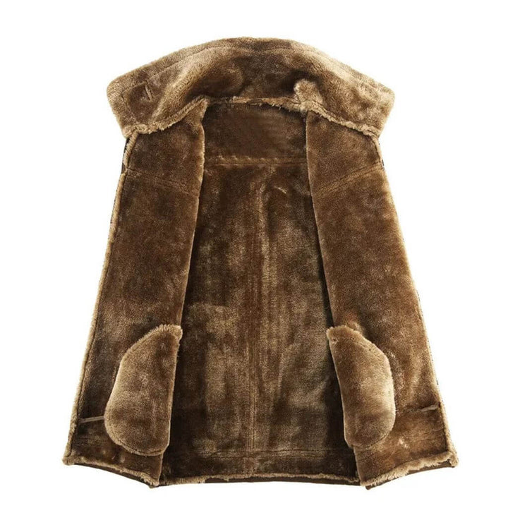 Interior Jaqueta de Couro Legítimo Masculina Camargo Brown