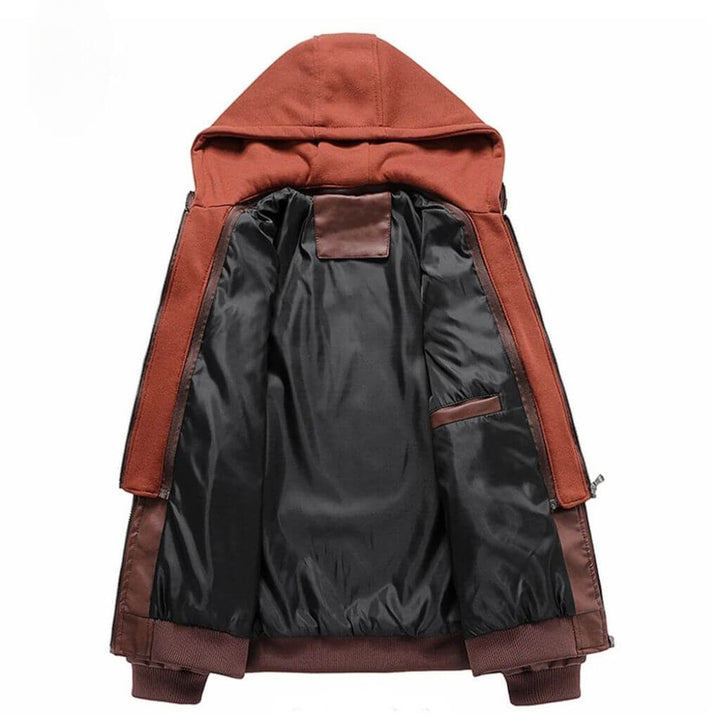  Interno Jaqueta de Couro Masculino Ferreira Black