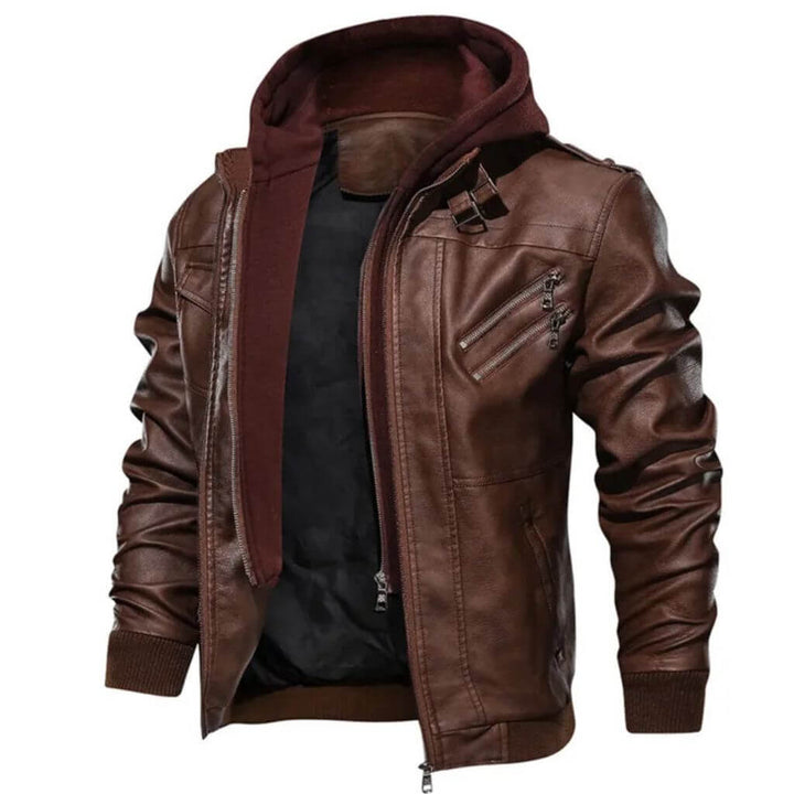 Jaqueta de Couro Masculino Ferreira Brown 1