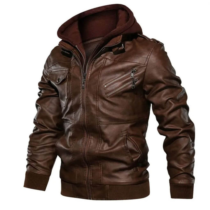 Jaqueta de Couro Masculino Ferreira Brown 1